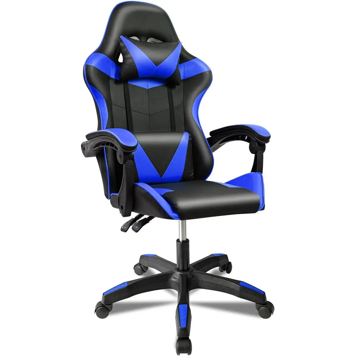 Silla Gaming T-Lovendo con Cojín Lumbar y para Cuello, Diseño Ergonómico, Altura Ajustable y Reclinable, Respaldo Alto, Estructura de Metal, Soporta hasta 150 kg, Perfecta para Gamers y Uso en Oficina Hogareña.
