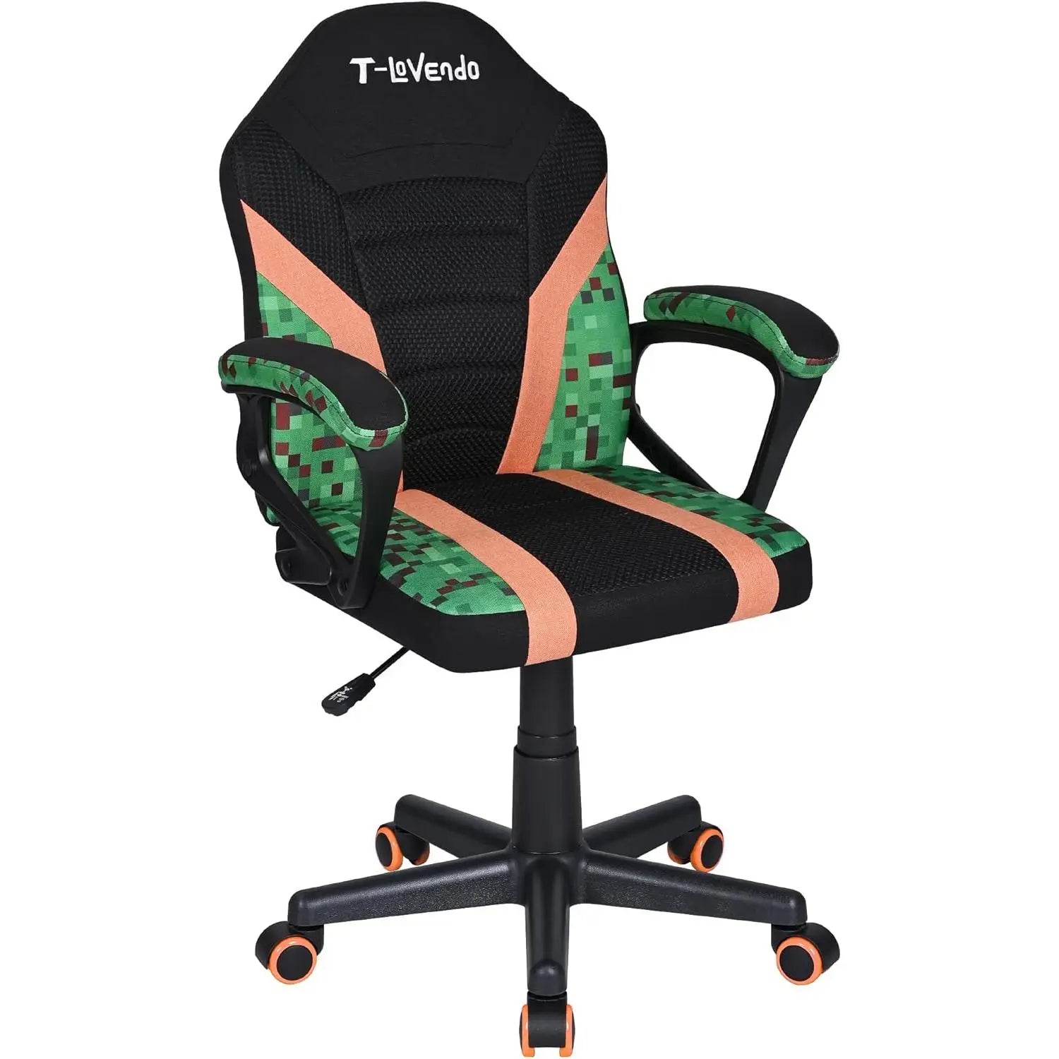 Silla gaming T-LoVendo TLV-SN1 para niños, piel sintética ergonómica, altura regulable, diseño de carreras moderno, perfecta para jugar y estudiar, con ruedas duraderas y respaldo acolchado para mayor comodidad.