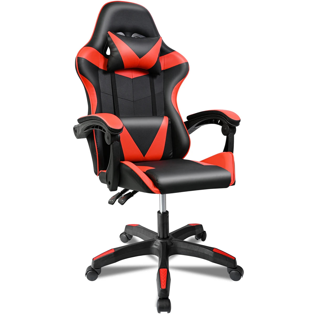 Silla Gaming T-Lovendo con Cojín Lumbar y para Cuello, Diseño Ergonómico, Altura Ajustable y Reclinable, Respaldo Alto, Estructura de Metal, Soporta hasta 150 kg, Perfecta para Gamers y Uso en Oficina Hogareña.