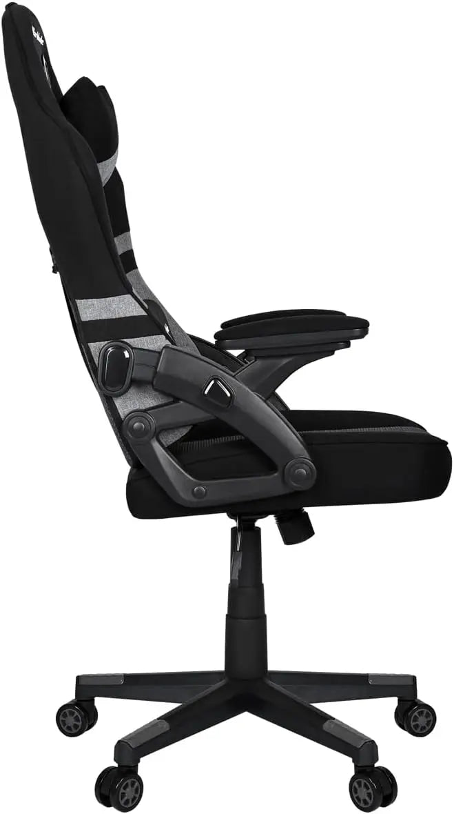 Silla Gaming T-Lovendo Negra-Gris con Altura Ajustable, Ergonómica y Reclinable de Tela