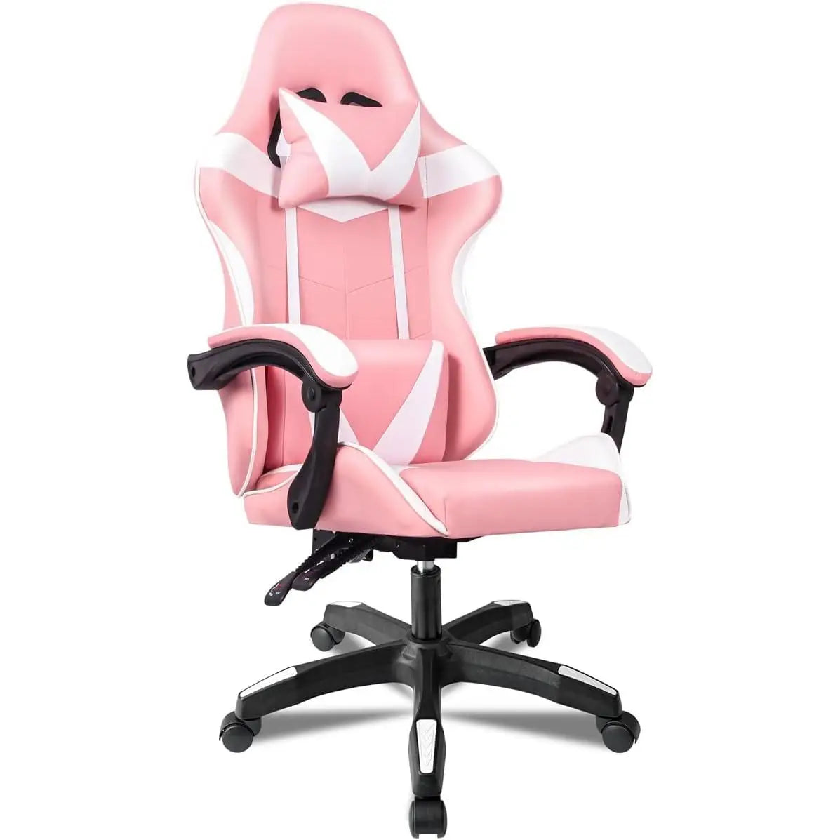 Silla Gaming T-Lovendo con Cojín Lumbar y para Cuello, Diseño Ergonómico, Altura Ajustable y Reclinable, Respaldo Alto, Estructura de Metal, Soporta hasta 150 kg, Perfecta para Gamers y Uso en Oficina Hogareña.