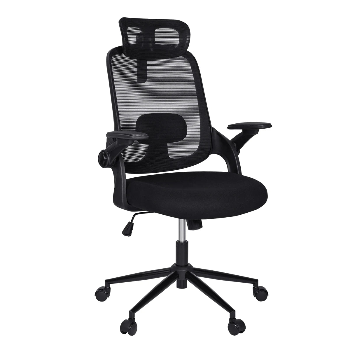 La silla de oficina T-Lovendo 6102-BLACK presenta un diseño ergonómico, altura ajustable y soporte lumbar, confeccionada con malla transpirable para máxima comodidad durante largas horas de trabajo, ideal para oficinas en casa o entornos de estudio.