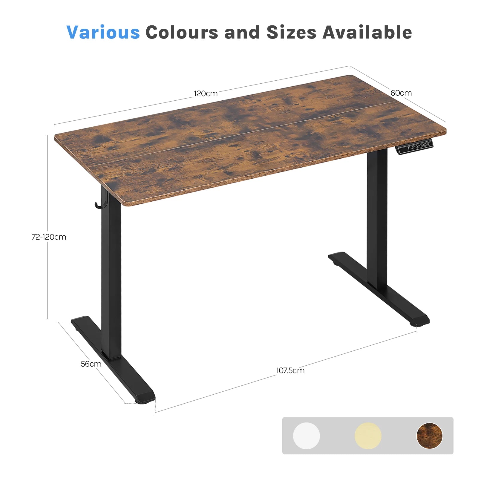 Escritorio eléctrico de pie WOLTU, escritorio de computadora de altura ajustable con puerto de carga USB, mesa de trabajo ergonómica con control de memoria