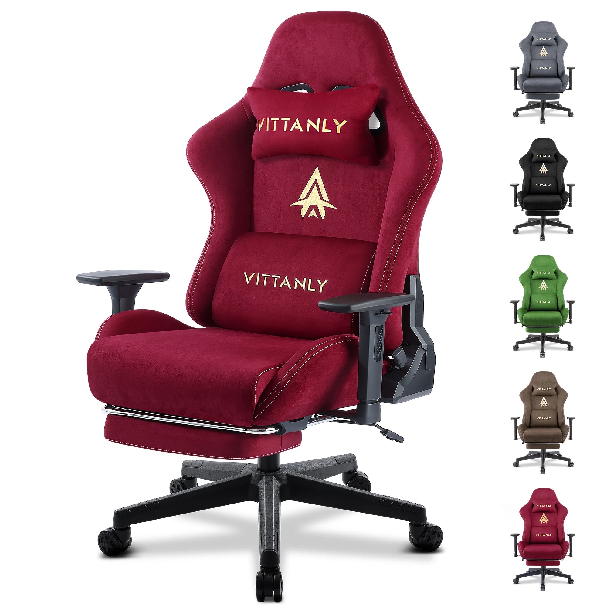 Silla gaming Kitinjoy de alta calidad con reposapiés ajustable en altura, cómoda silla de oficina unisex para ordenador.