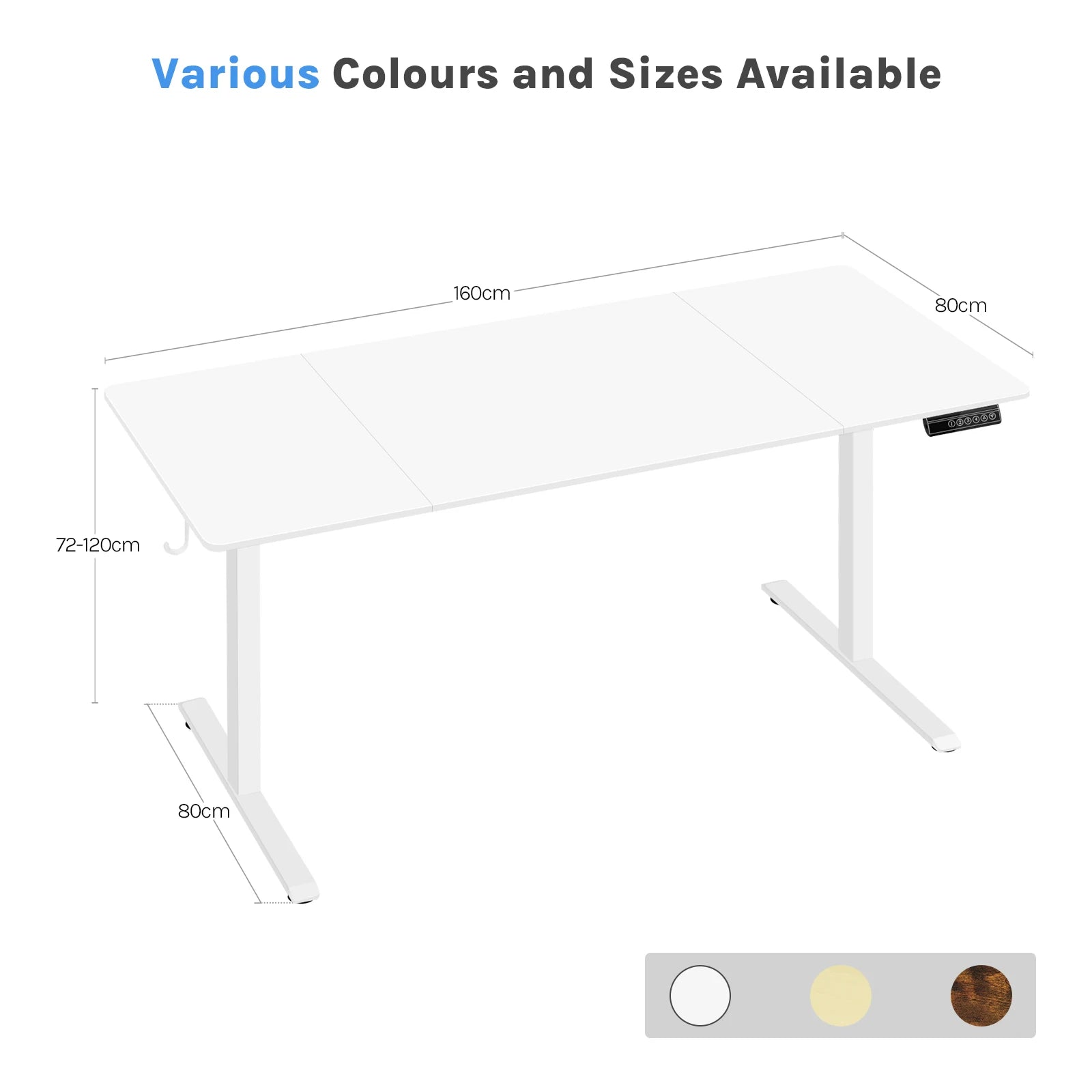 Escritorio eléctrico de pie WOLTU, escritorio de computadora de altura ajustable con puerto de carga USB, mesa de trabajo ergonómica con control de memoria