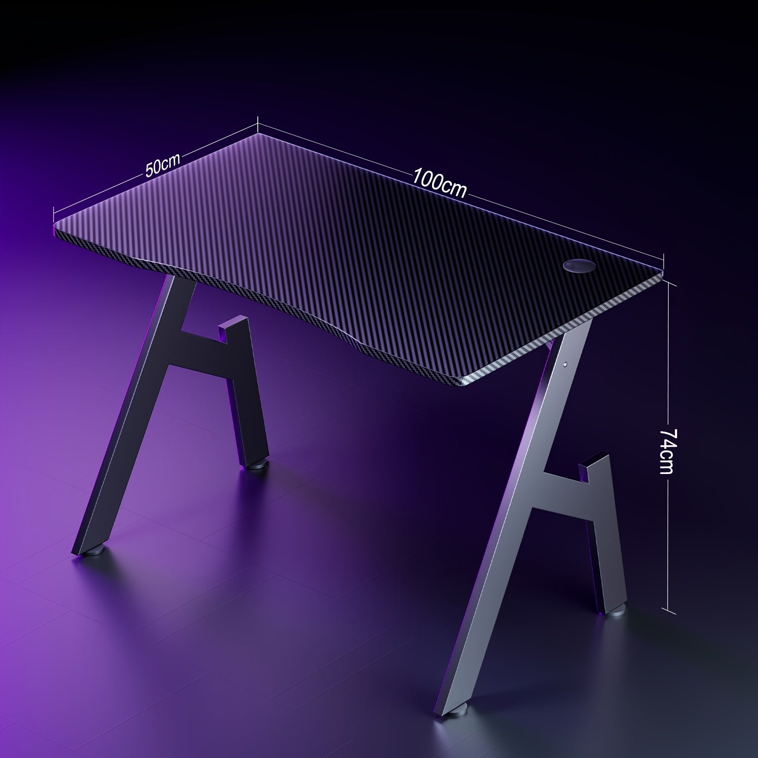 Office Tables Computer Workstations, A Shaped Computer Gaming Table, Office Desks Workstations with Carbon Fiber Surface, Sturdy PC Table for Gaming And Office, Black, 80/100cm, Furniture, Gift, Work From Home Setup, Gaming W
